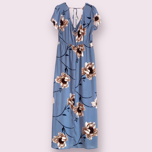 Trixxi Clothing Company Blue Floral Maxi Swing Dress - Picture 7 of 11